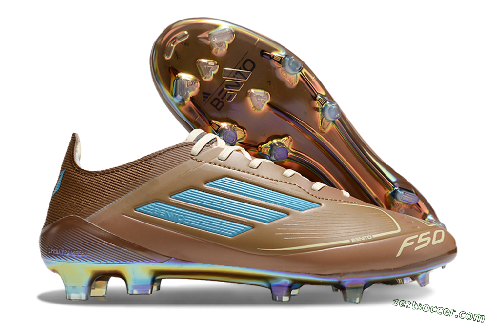 Adidas F50 Elite FG Low-Tops Soccer Cleats - Brown/White/Gold 0