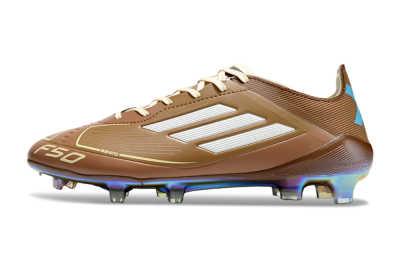 Adidas F50 Elite FG Low-Tops Soccer Cleats - Brown/White/Gold