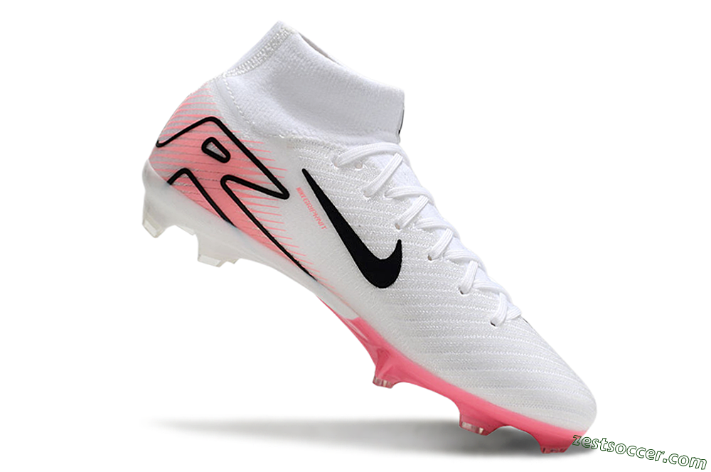 Nike Air Zoom Mercurial Superfly10 Elite FG High-Tops Soccer Shoes - White/Pink/Black 4