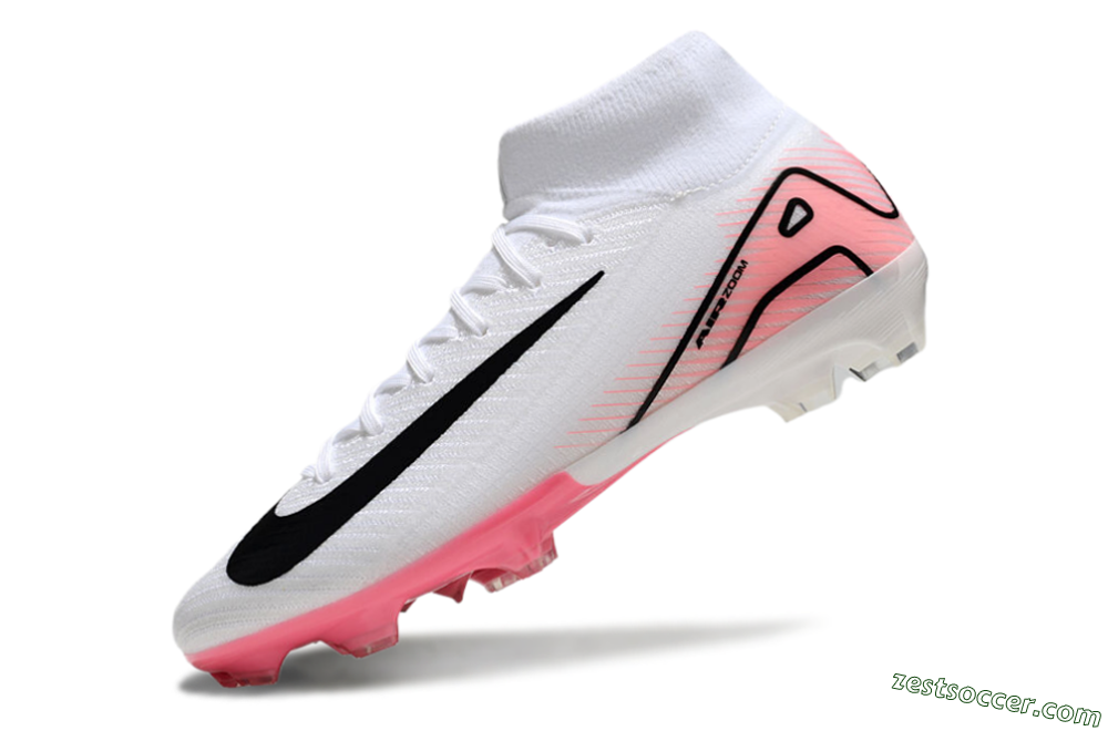 Nike Air Zoom Mercurial Superfly10 Elite FG High-Tops Soccer Shoes - White/Pink/Black 5