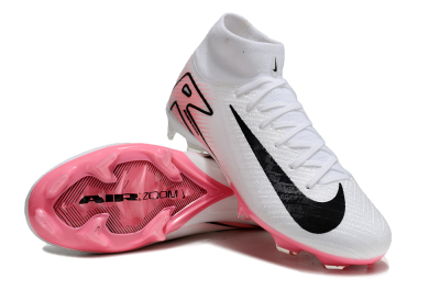 Nike Air Zoom Mercurial Superfly10 Elite FG High-Tops Soccer Shoes - White/Pink/Black