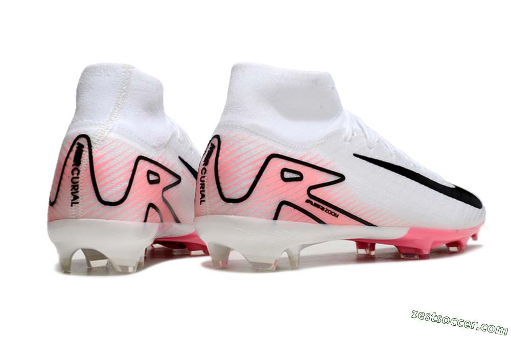 Nike Air Zoom Mercurial Superfly10 Elite FG High-Tops Soccer Shoes - White/Pink/Black 6