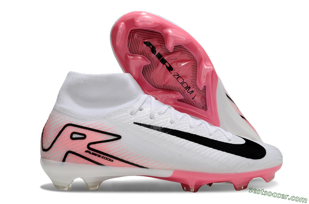Nike Air Zoom Mercurial Superfly10 Elite FG High-Tops Soccer Shoes - White/Pink/Black 0