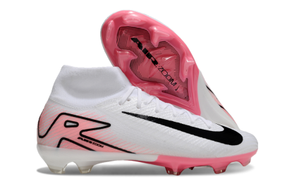 Nike Air Zoom Mercurial Superfly10 Elite FG High-Tops Soccer Shoes - White/Pink/Black