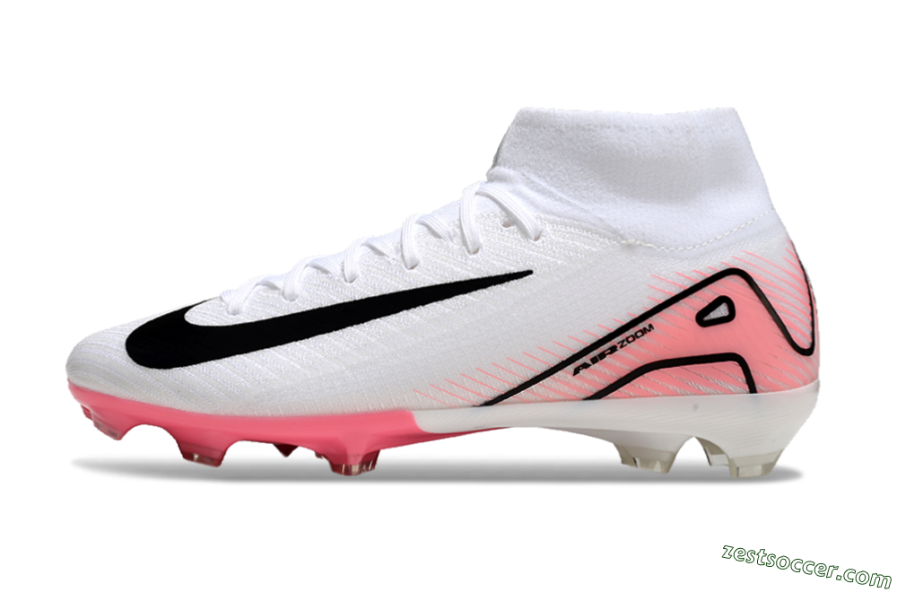 Nike Air Zoom Mercurial Superfly10 Elite FG High-Tops Soccer Shoes - White/Pink/Black 2