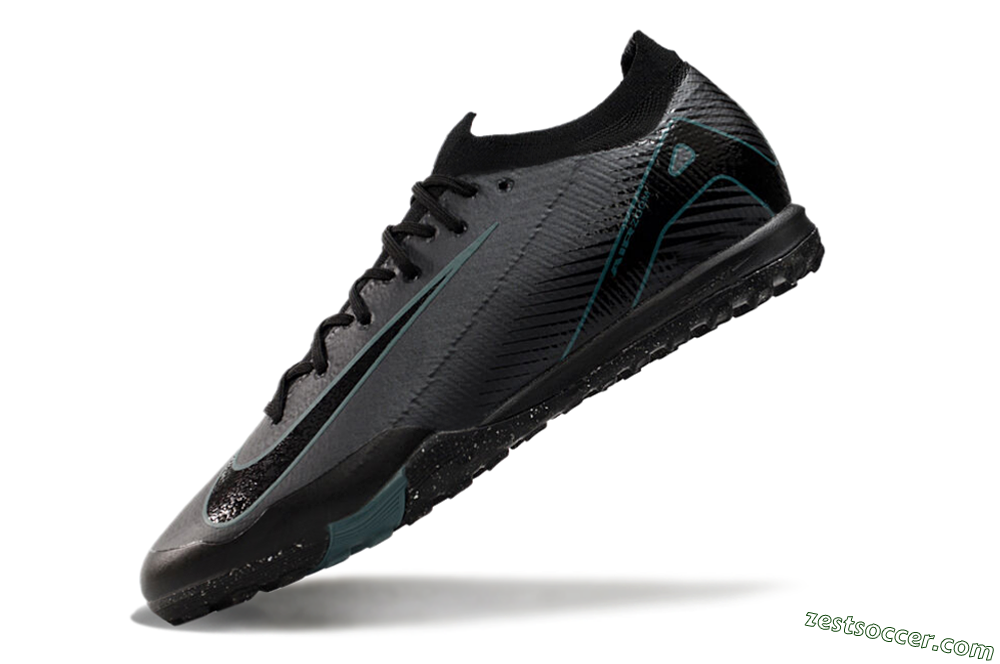 Nike Air Zoom Mercurial Vapor 16 Elite TF Low-Tops Soccer Shoes - Grey/Black/Blue 5