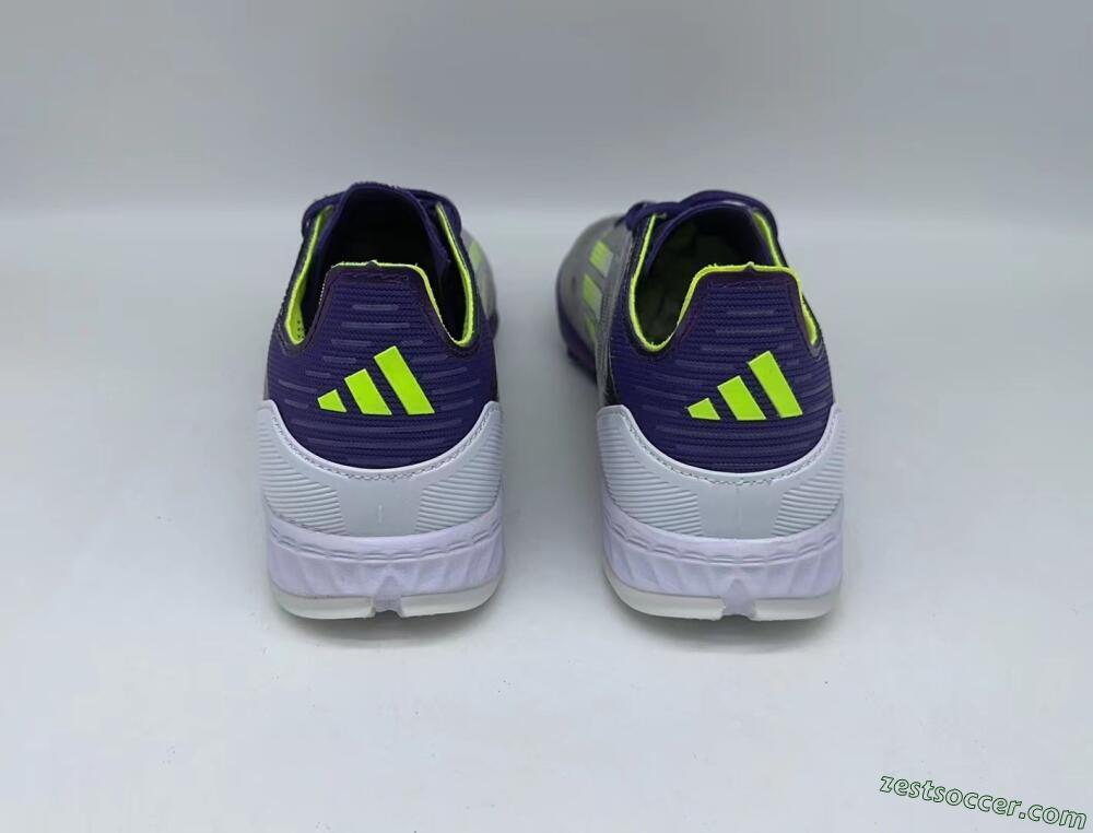 Adidas F50 Pro TF Low-Tops Soccer Shoes - Purple/Cloud White/Lucid Lemon
