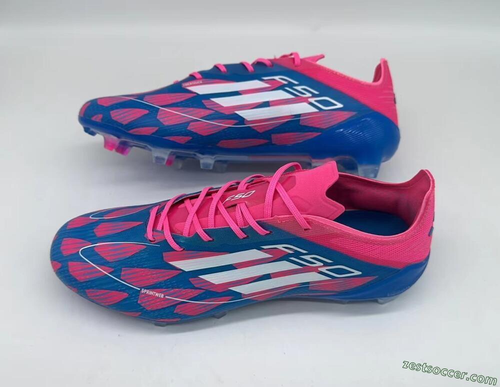 Adidas F50 Elite FG Low-Tops Soccer Cleats - Pink/Blue/White