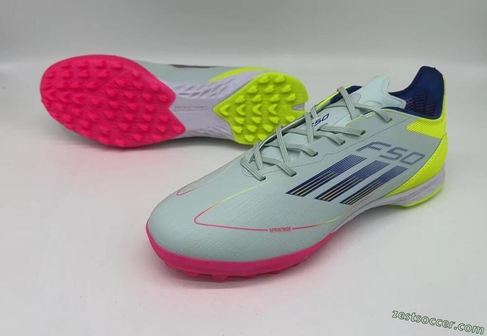 Adidas F50 Pro TF Low-Tops Soccer Shoes - Almost Blue/Semi Lucid Blue/Semi Solar Yellow