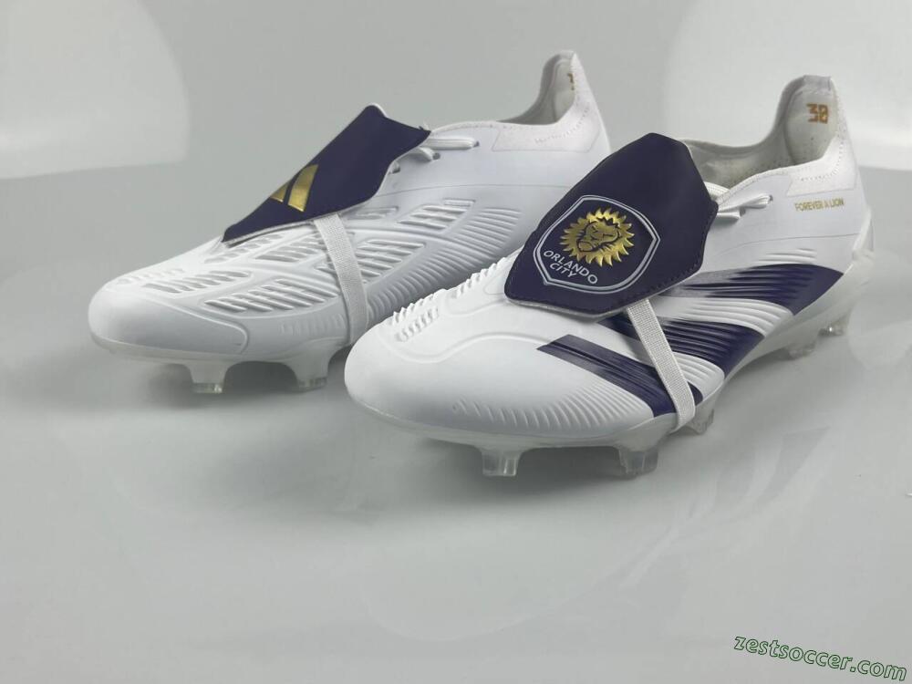 Adidas Predator Elite Foldover Tongue FG Low-Tops Soccer Cleats - White/Black/Gold