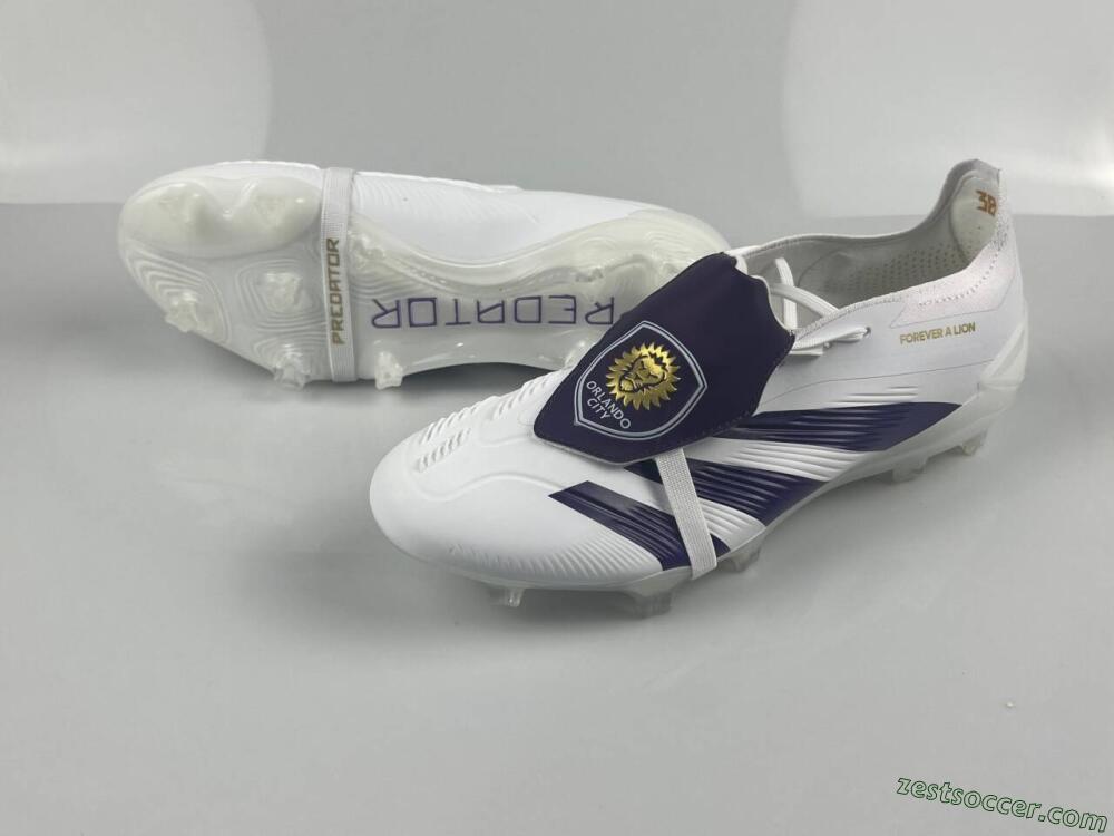 Adidas Predator Elite Foldover Tongue FG Low-Tops Soccer Cleats - White/Black/Gold