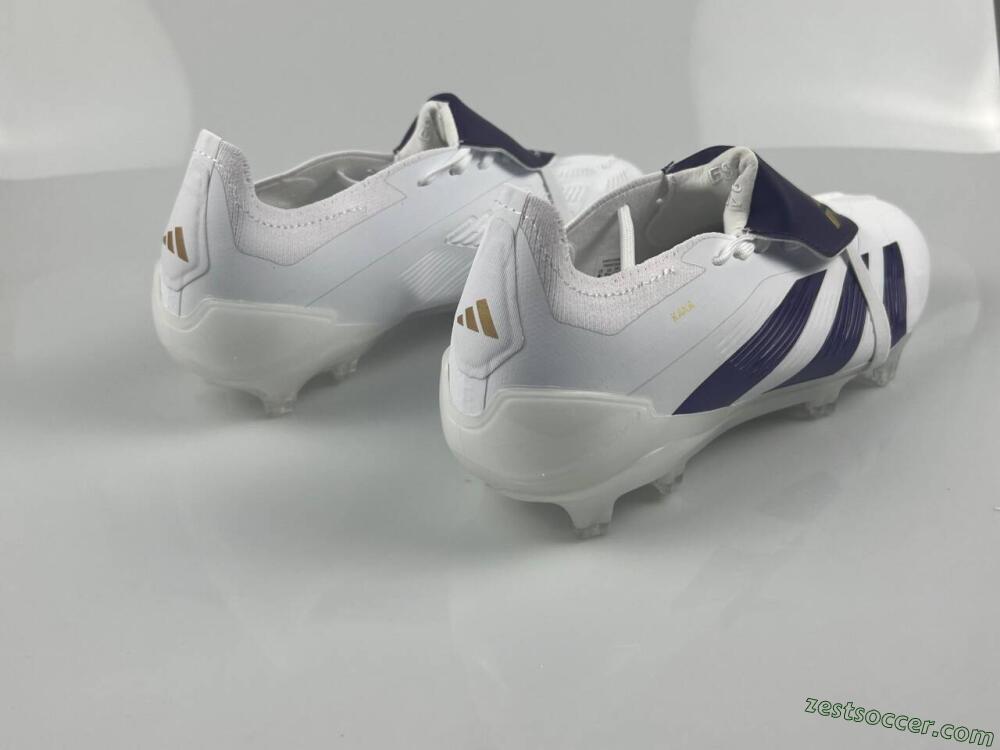 Adidas Predator Elite Foldover Tongue FG Low-Tops Soccer Cleats - White/Black/Gold