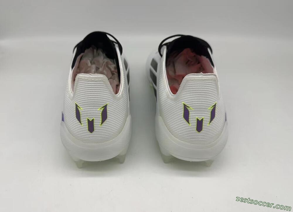 Adidas F50 Elite FG Low-Tops Soccer Cleats - White/Purple/Black/Yellow