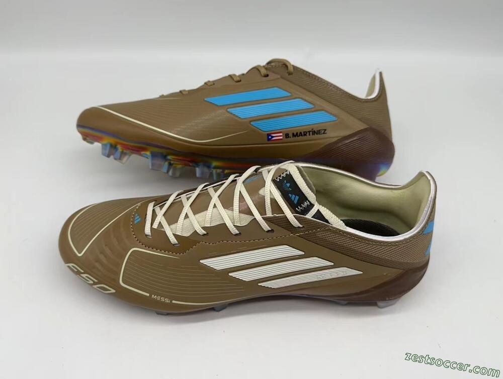 Adidas F50 Elite FG Low-Tops Soccer Cleats - Brown/White/Blue