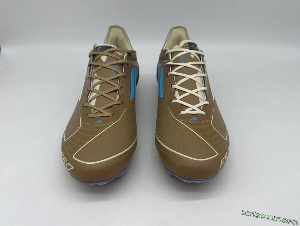 Adidas F50 Elite FG Low-Tops Soccer Cleats - Brown/White/Blue