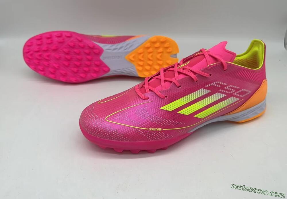 Adidas F50 Elite TF Low-Tops Soccer Shoes - Pink/Yellow/Orange