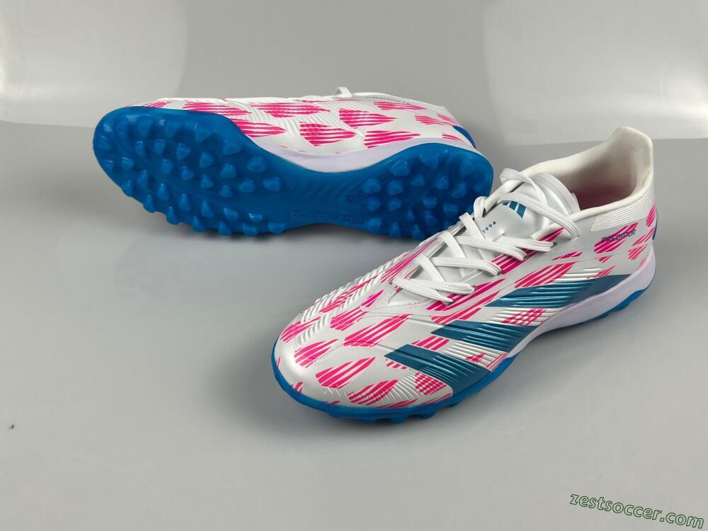 Adidas Predator Elite 24 TF Low-Tops Soccer Shoes - White/Pink/Blue