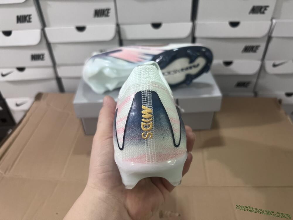 Nike Air Zoom Mercurial Vapor 16 Elite FG Low-Tops Soccer Cleats - White/Pink/Blue