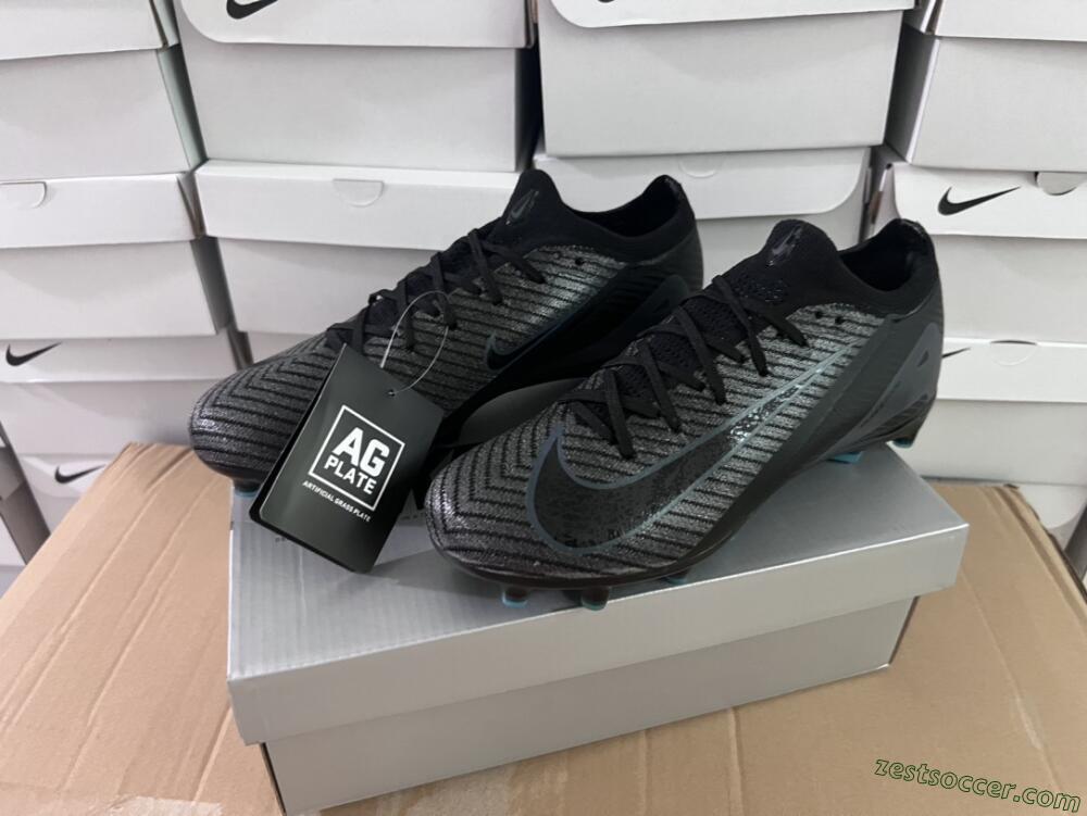 Nike Air Zoom Mercurial Vapor 16 Elite AG Low-Tops Soccer Cleats - Black/Grey/Blue