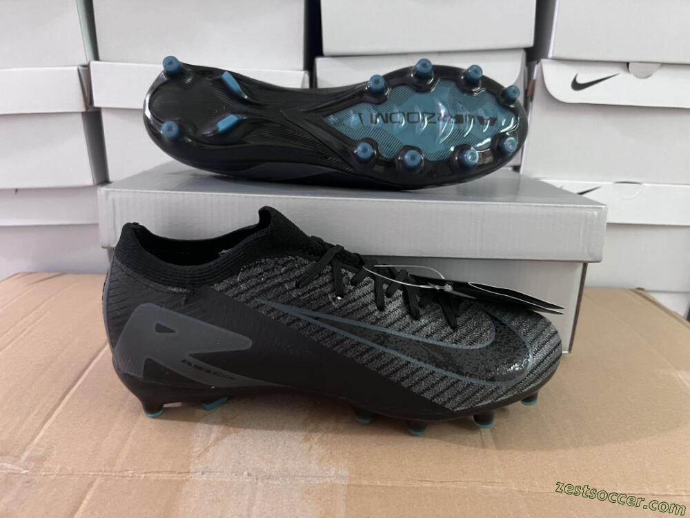Nike Air Zoom Mercurial Vapor 16 Elite AG Low-Tops Soccer Cleats - Black/Grey/Blue