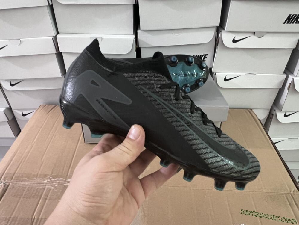 Nike Air Zoom Mercurial Vapor 16 Elite AG Low-Tops Soccer Cleats - Black/Grey/Blue