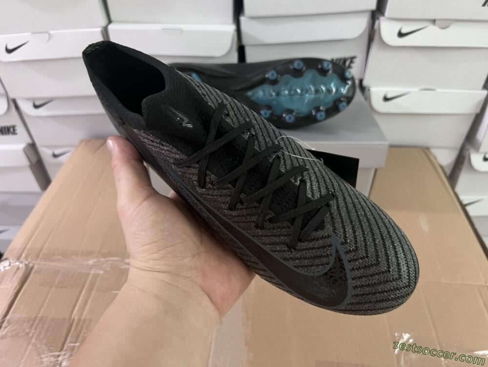 Nike Air Zoom Mercurial Vapor 16 Elite AG Low-Tops Soccer Cleats - Black/Grey/Blue