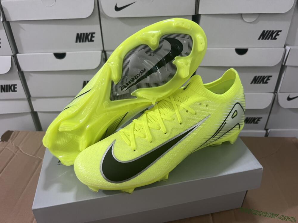 Nike Air Zoom Mercurial Vapor 16 Elite FG Low-Tops Soccer Cleats - Yellow/Black/Silver/Grey
