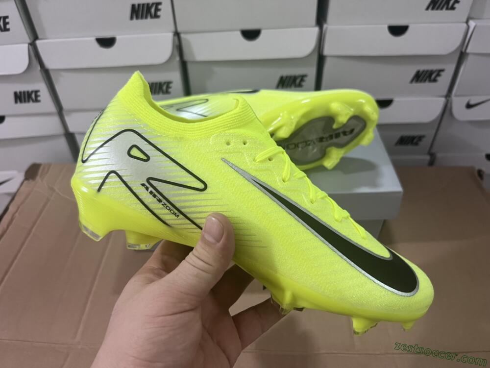 Nike Air Zoom Mercurial Vapor 16 Elite FG Low-Tops Soccer Cleats - Yellow/Black/Silver/Grey