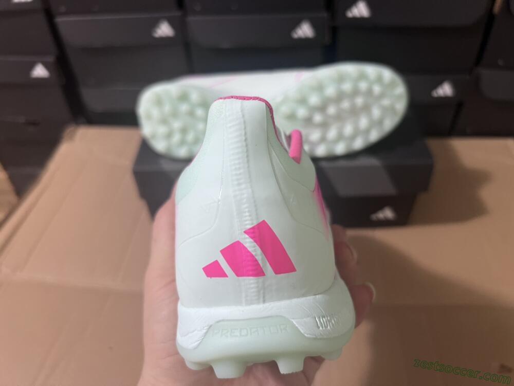 Adidas Predator 24 Elite TF Low-Tops Soccer Shoes - White/Pink/Blue/Yellow