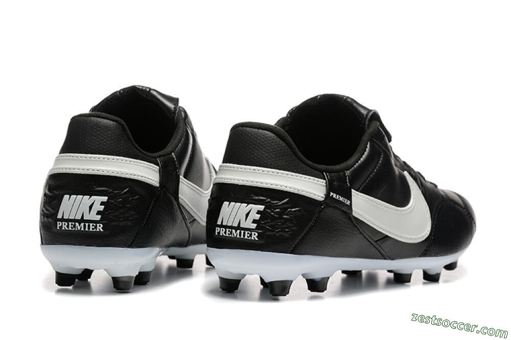 Nike The Premier 3 FG Low-Tops Soccer Cleats - Black/Beige/White 9