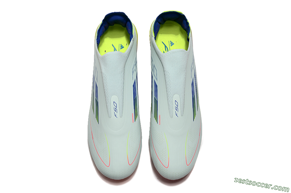 Adidas F50 Elite Laceless FG Low-Tops Soccer Cleats - Jade/Blue/Yellow 4