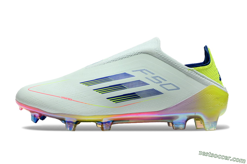 Adidas F50 Elite Laceless FG Low-Tops Soccer Cleats - Jade/Blue/Yellow 2