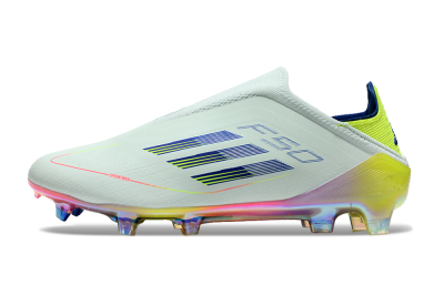 Adidas F50 Elite Laceless FG Low-Tops Soccer Cleats - Jade/Blue/Yellow