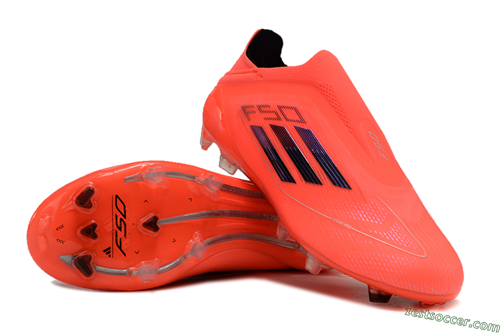 Adidas F50 Elite Laceless FG Low-Tops Soccer Cleats - Red/Blue/Silver 3