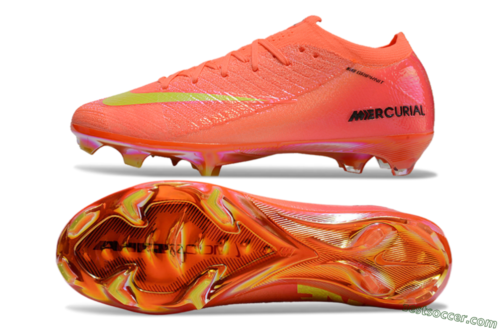 Nike Air Zoom Mercurial Vapor 15 Elite FG Low-Tops Soccer Cleats - Red/Yellow/Black 1