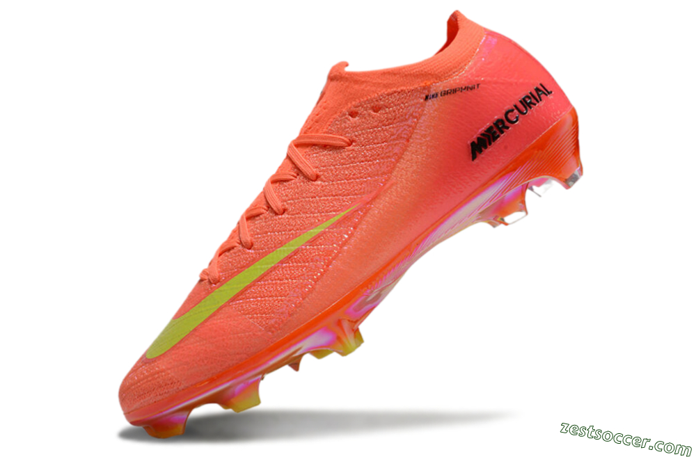 Nike Air Zoom Mercurial Vapor 15 Elite FG Low-Tops Soccer Cleats - Red/Yellow/Black 5