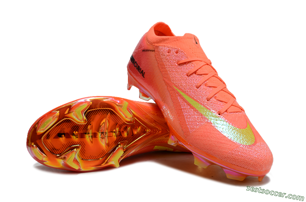 Nike Air Zoom Mercurial Vapor 15 Elite FG Low-Tops Soccer Cleats - Red/Yellow/Black 3
