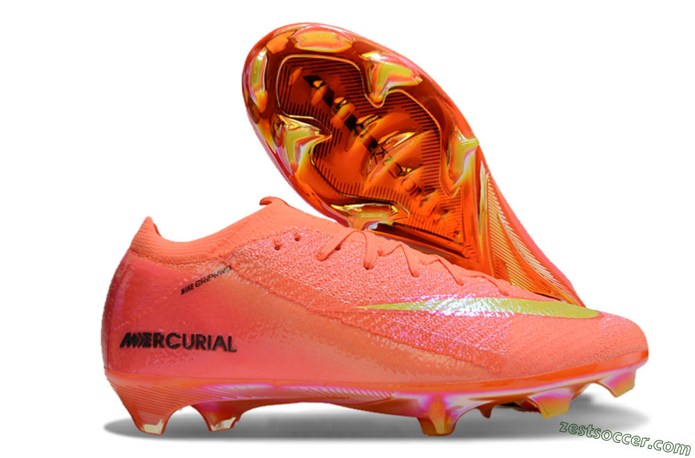Nike Air Zoom Mercurial Vapor 15 Elite FG Low-Tops Soccer Cleats - Red/Yellow/Black 0