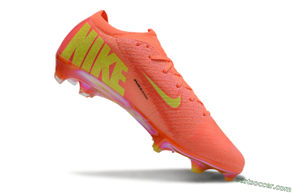Nike Air Zoom Mercurial Vapor 15 Elite FG Low-Tops Soccer Cleats - Red/Yellow/Black 4
