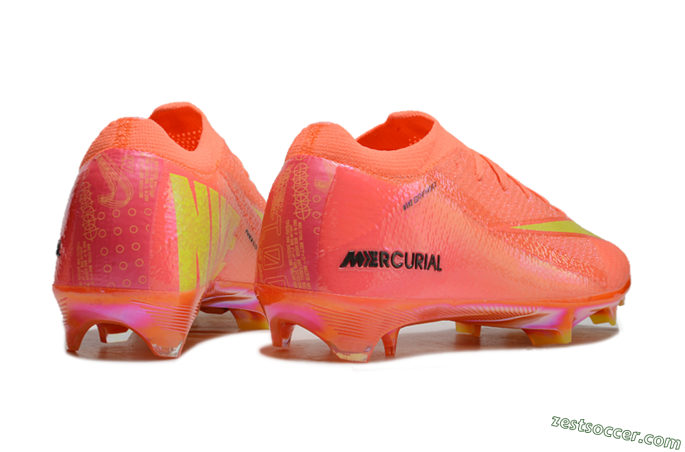 Nike Air Zoom Mercurial Vapor 15 Elite FG Low-Tops Soccer Cleats - Red/Yellow/Black 6