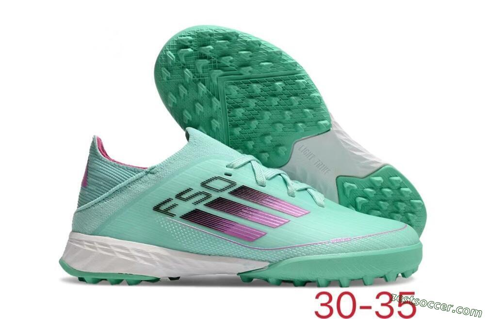 Adidas F50 Elite TF Low-Tops Soccer Shoes - Jade/Purple/White 0