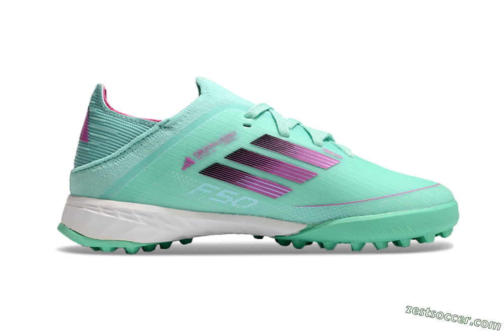Adidas F50 Elite TF Low-Tops Soccer Shoes - Jade/Purple/White 6