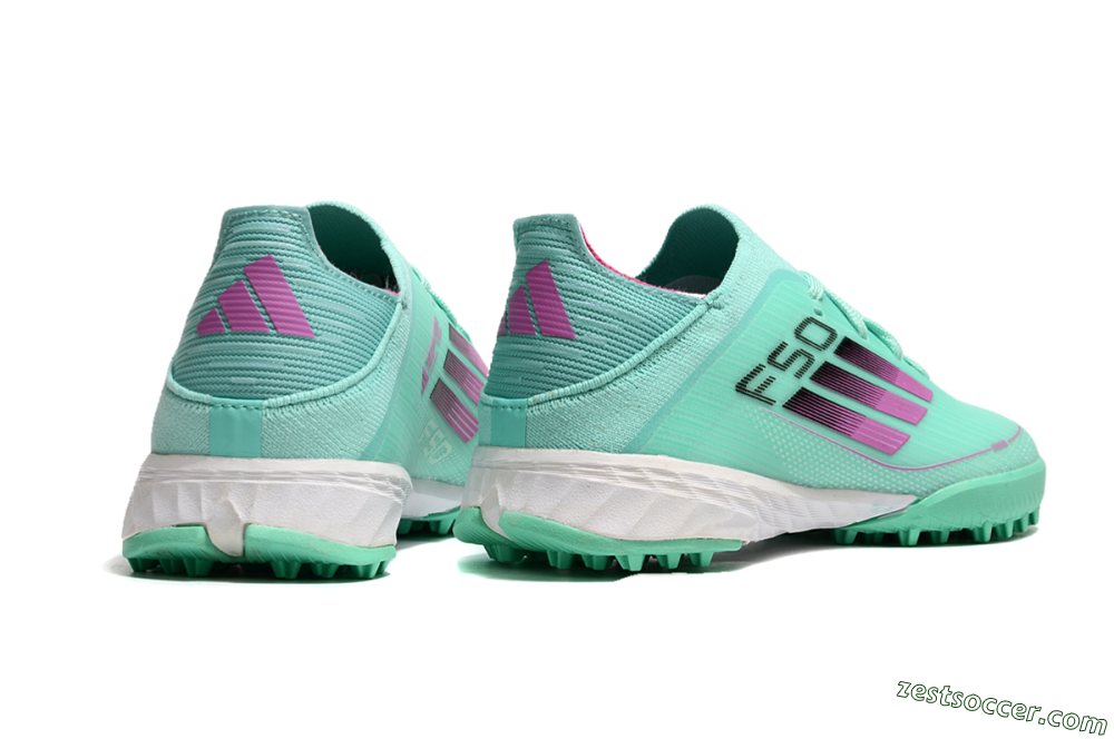 Adidas F50 Elite TF Low-Tops Soccer Shoes - Jade/Purple/White 7