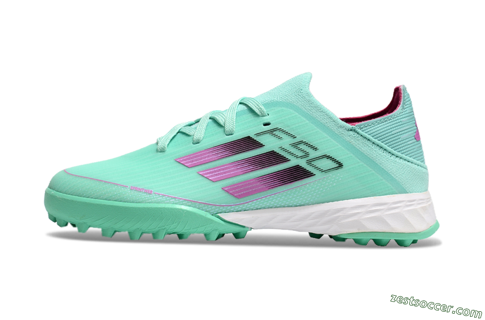 Adidas F50 Elite TF Low-Tops Soccer Shoes - Jade/Purple/White 2