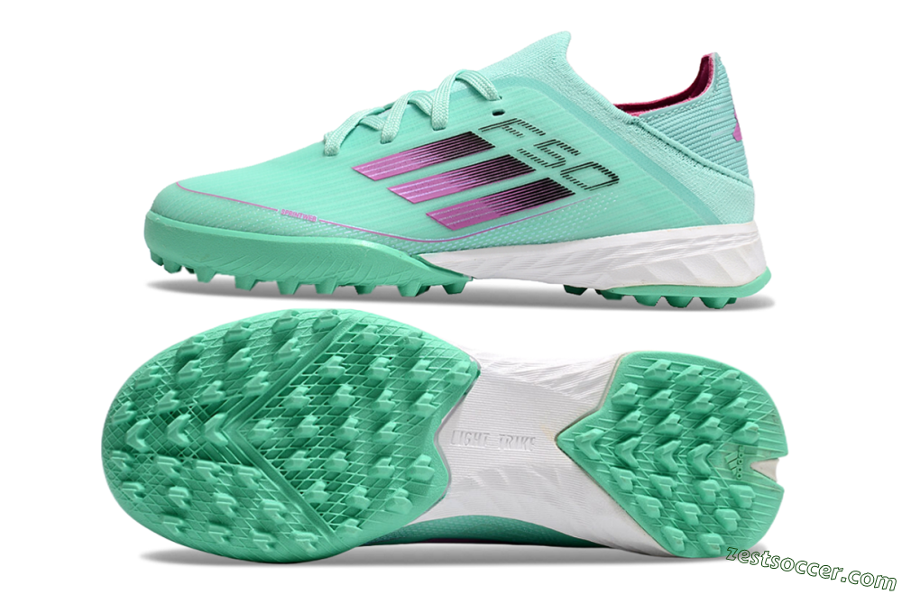 Adidas F50 Elite TF Low-Tops Soccer Shoes - Jade/Purple/White 1