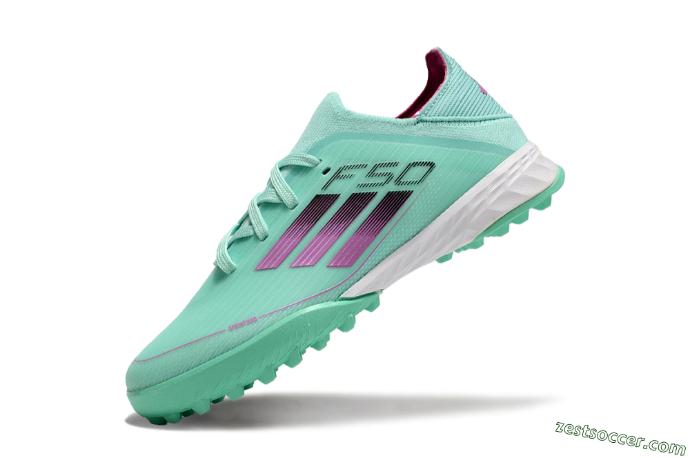 Adidas F50 Elite TF Low-Tops Soccer Shoes - Jade/Purple/White 5