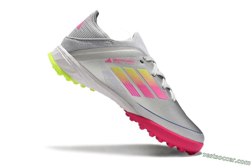Adidas F50 Elite TF Low-Tops Soccer Shoes - Silver/Pink/Yellow 4