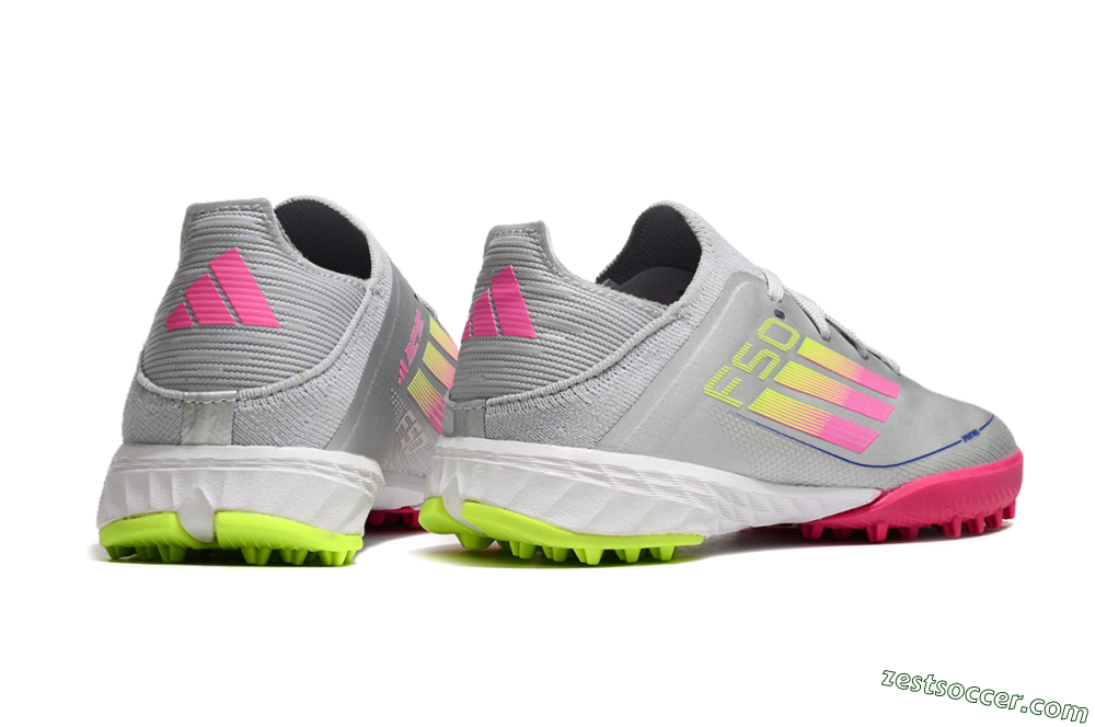 Adidas F50 Elite TF Low-Tops Soccer Shoes - Silver/Pink/Yellow 7