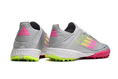 Adidas F50 Elite TF Low-Tops Soccer Shoes - Silver/Pink/Yellow