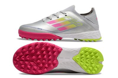 Adidas F50 Elite TF Low-Tops Soccer Shoes - Silver/Pink/Yellow